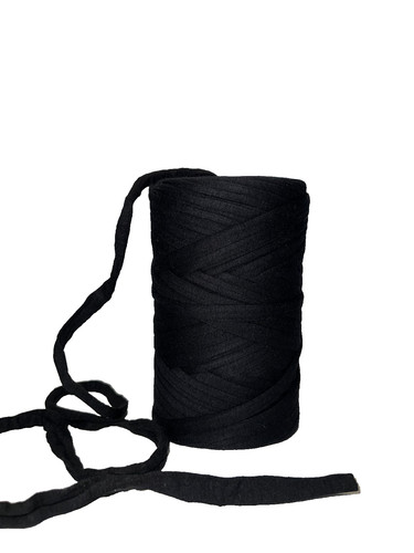 Fettuccia cotone elastica nera - cotone,